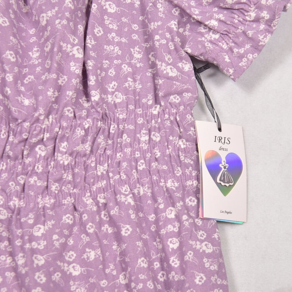 IRIS Women's Midi Dress Size XL Purple Floral - Picture 3 of 8